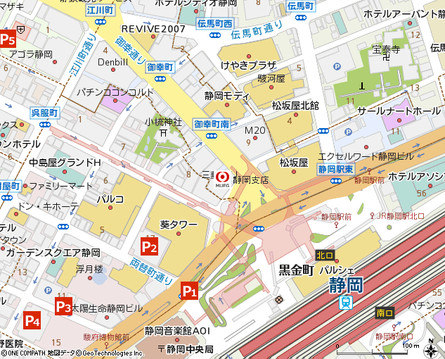 静岡支店付近の地図
